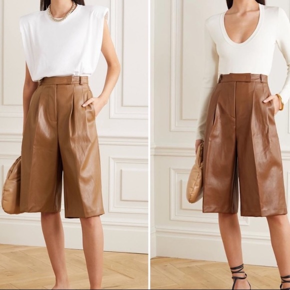 Frankie Shop Pants - FRANKIE SHOP Pernille Vegan Leather Bermuda Shorts